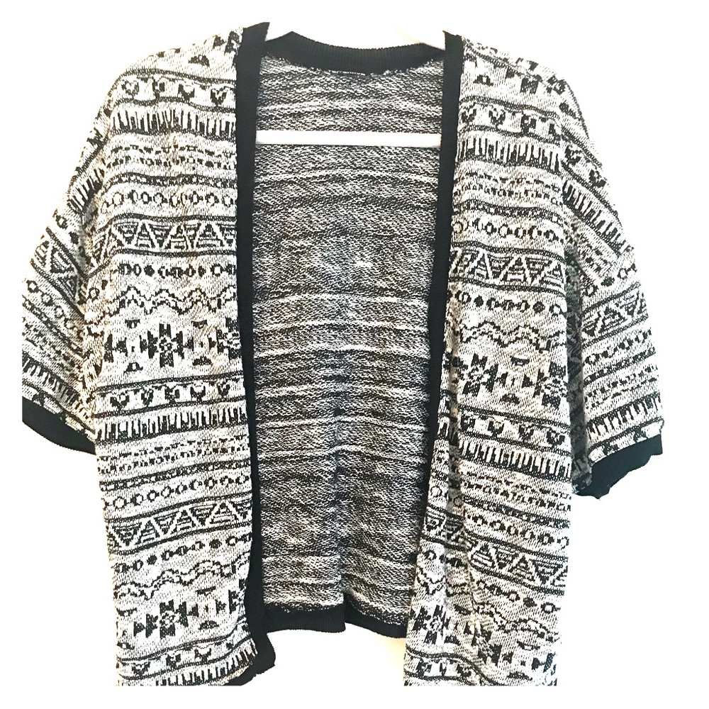 Black and white bohemian print coverup